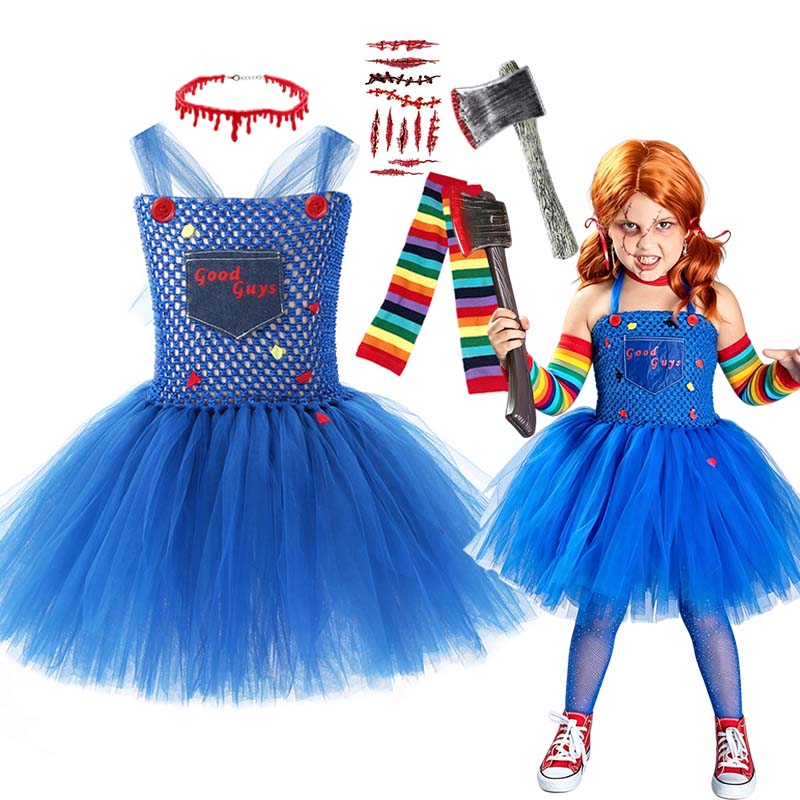 Cosplay Floating Prop - Girls Halloween Scary Doll Cosplay Costume
