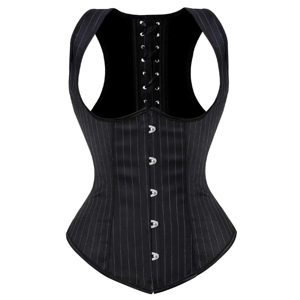 Boning Corset Steel - Nữ Gothic Dạ Nỉ Underbust Áo
