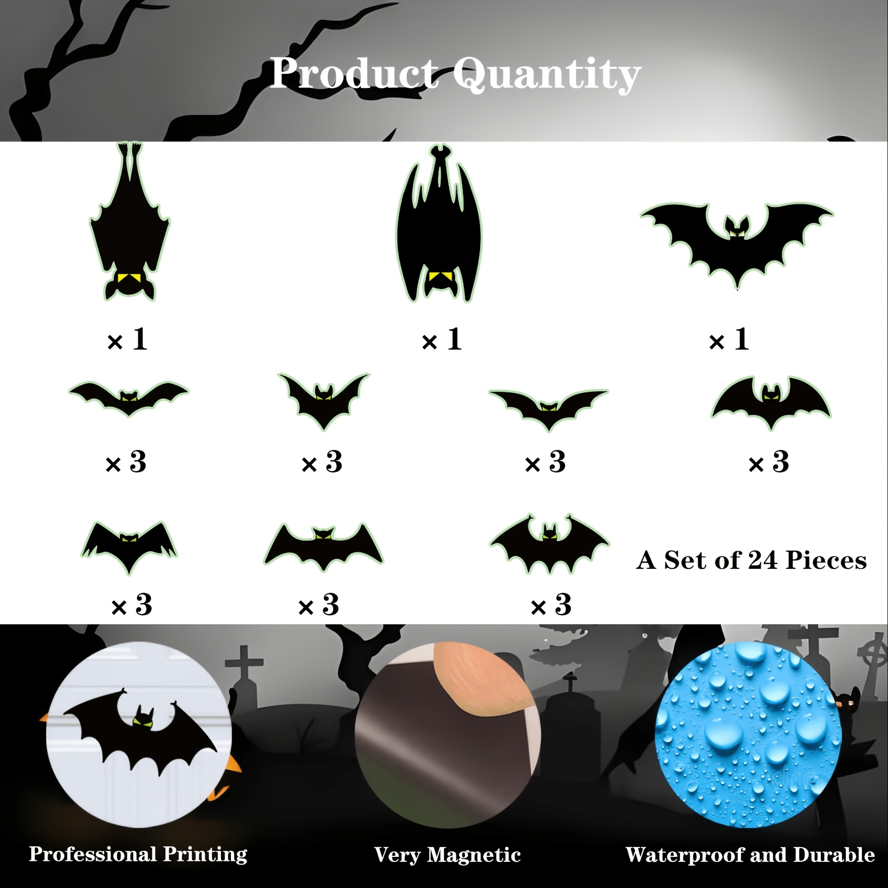 24 Halloween Magnetic Bats for - đánh giá và giá Cosplay Bat Prop